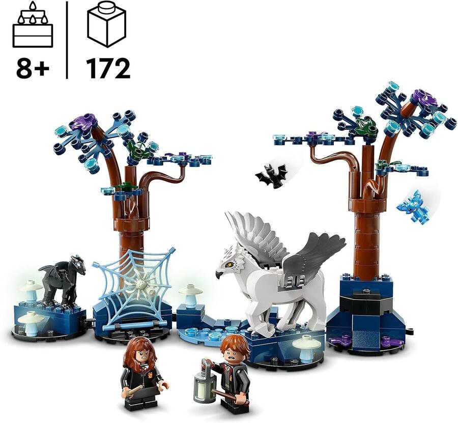 LEGO Harry Potter Foresta Proibita: Creature Magiche, Set con Animali Giocattolo Fantasy, Gioco per Bambini e Bambine da 8 Anni in su con 2 Minifigure, Fierobecco e Thestral, 76432