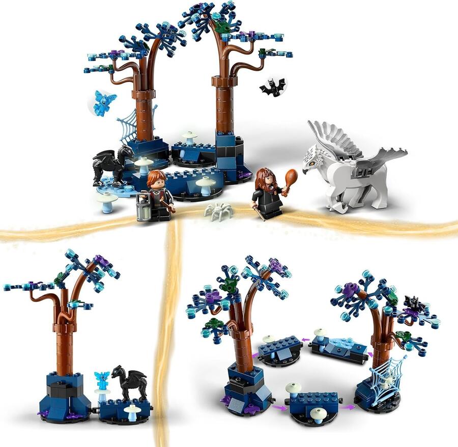 LEGO Harry Potter Foresta Proibita: Creature Magiche, Set con Animali Giocattolo Fantasy, Gioco per Bambini e Bambine da 8 Anni in su con 2 Minifigure, Fierobecco e Thestral, 76432