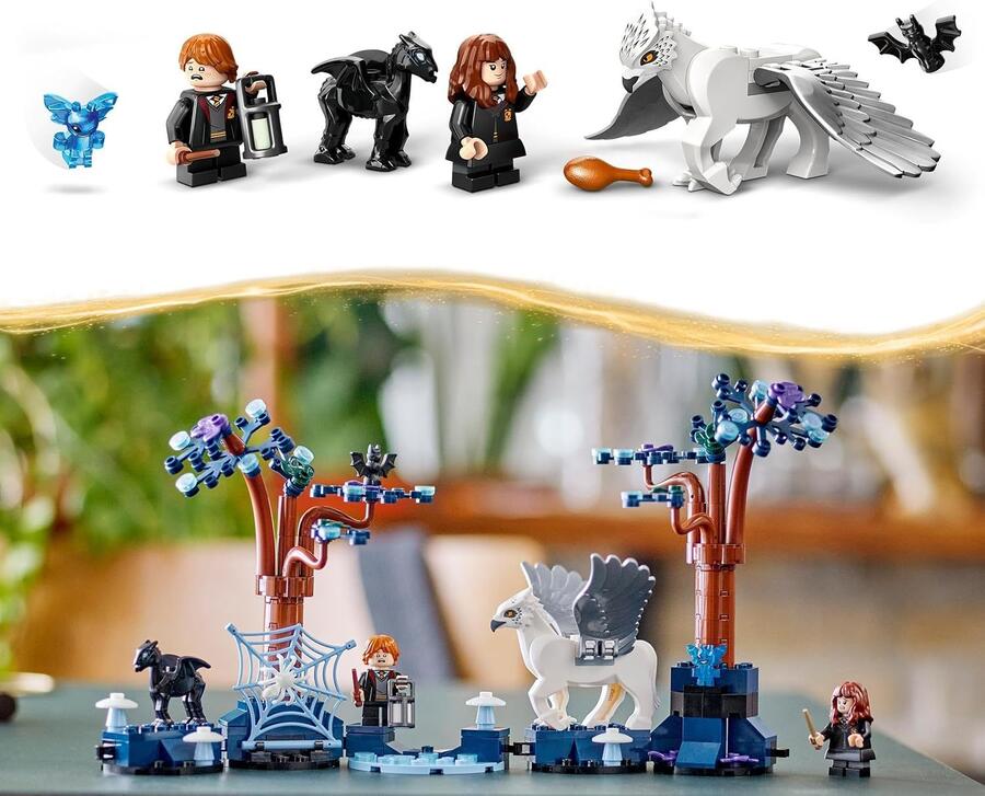 LEGO Harry Potter Foresta Proibita: Creature Magiche, Set con Animali Giocattolo Fantasy, Gioco per Bambini e Bambine da 8 Anni in su con 2 Minifigure, Fierobecco e Thestral, 76432