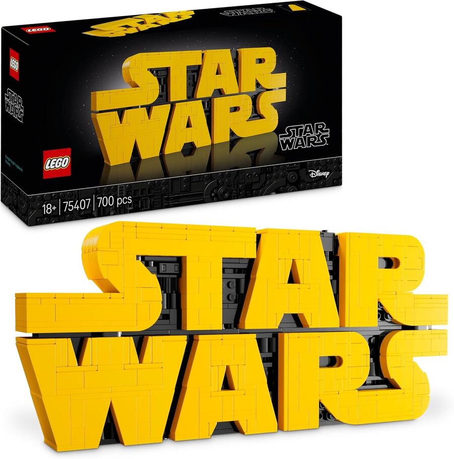 LEGO Star Wars 75407 Logo Star Wars in Mattoncini - Set di Costruzioni per Adulti Fai-da-Te - Kit di Modellismo da Collezione dalla Cultura Pop - Gadget da Esposizione per Casa o Ufficio - 18+