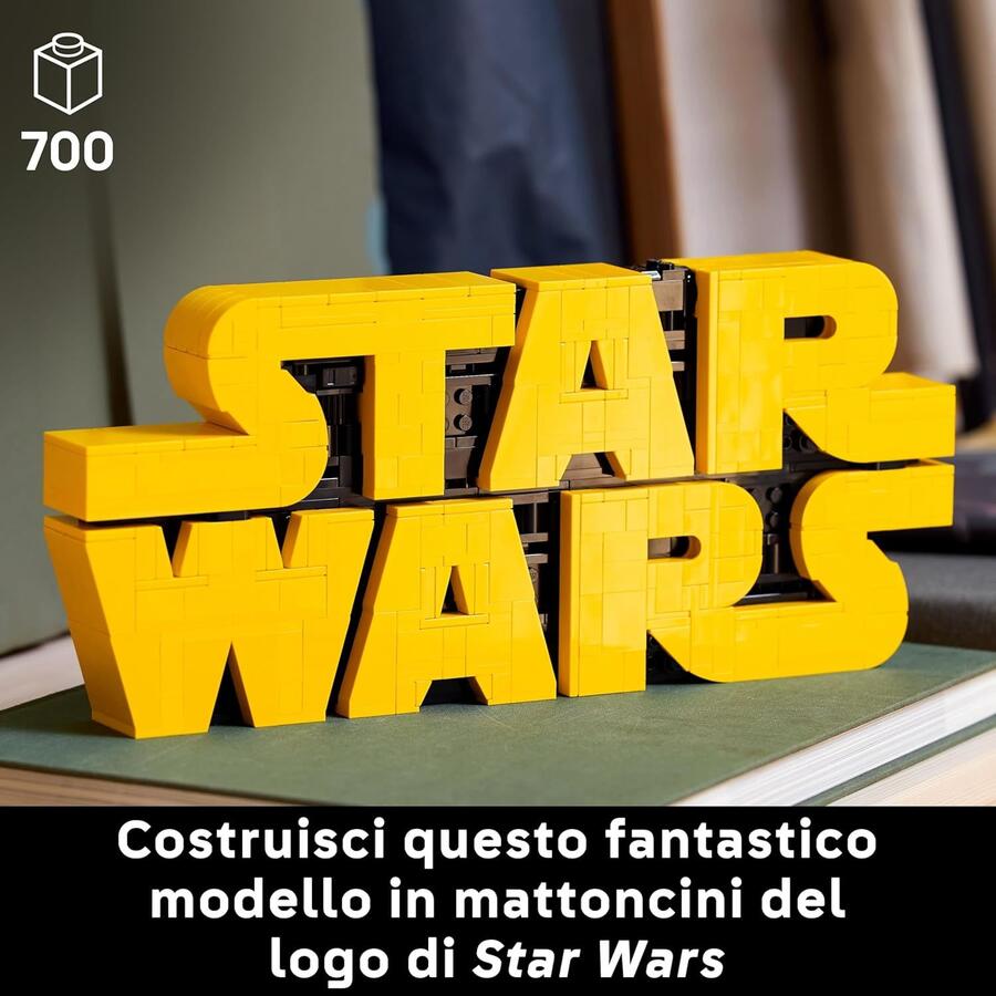 LEGO Star Wars 75407 Logo Star Wars in Mattoncini - Set di Costruzioni per Adulti Fai-da-Te - Kit di Modellismo da Collezione dalla Cultura Pop - Gadget da Esposizione per Casa o Ufficio - 18+