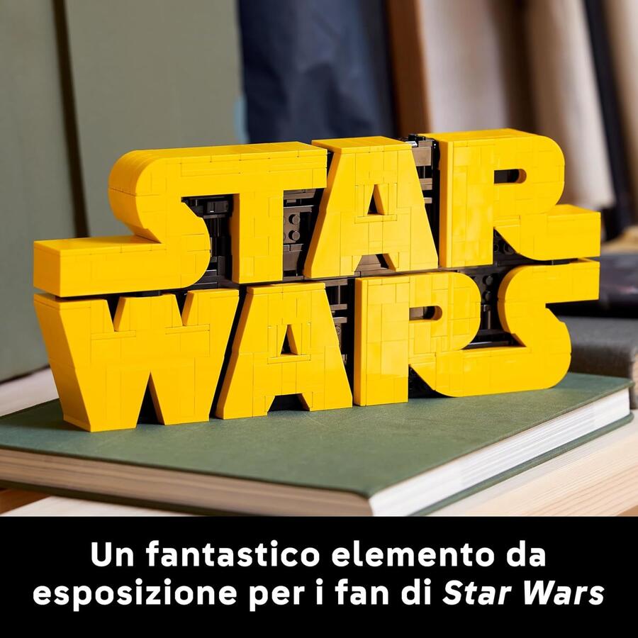 LEGO Star Wars 75407 Logo Star Wars in Mattoncini - Set di Costruzioni per Adulti Fai-da-Te - Kit di Modellismo da Collezione dalla Cultura Pop - Gadget da Esposizione per Casa o Ufficio - 18+
