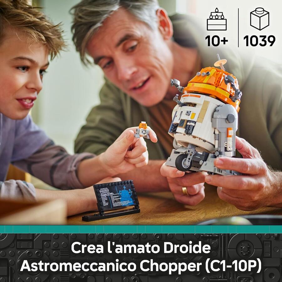 LEGO Star Wars 75416 Droide Astromeccanico Chopper (C1-10P) - Robot Giocattolo da Costruire con Testa Mobile, Braccia e Ruota Centrale Staccabili - Regalo per Bambini e Bambine da 10+ Fan di Ahsoka