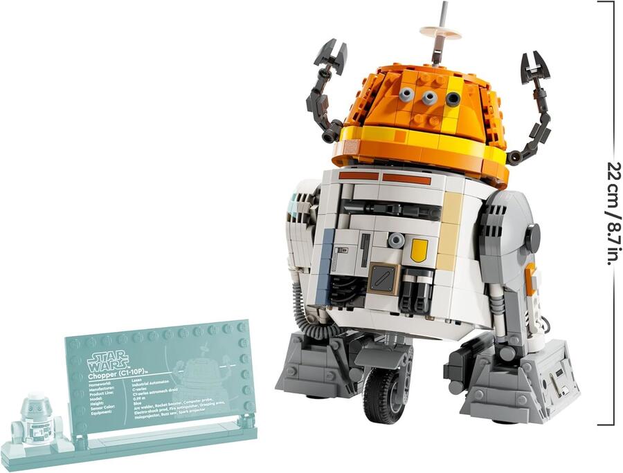 LEGO Star Wars 75416 Droide Astromeccanico Chopper (C1-10P) - Robot Giocattolo da Costruire con Testa Mobile, Braccia e Ruota Centrale Staccabili - Regalo per Bambini e Bambine da 10+ Fan di Ahsoka