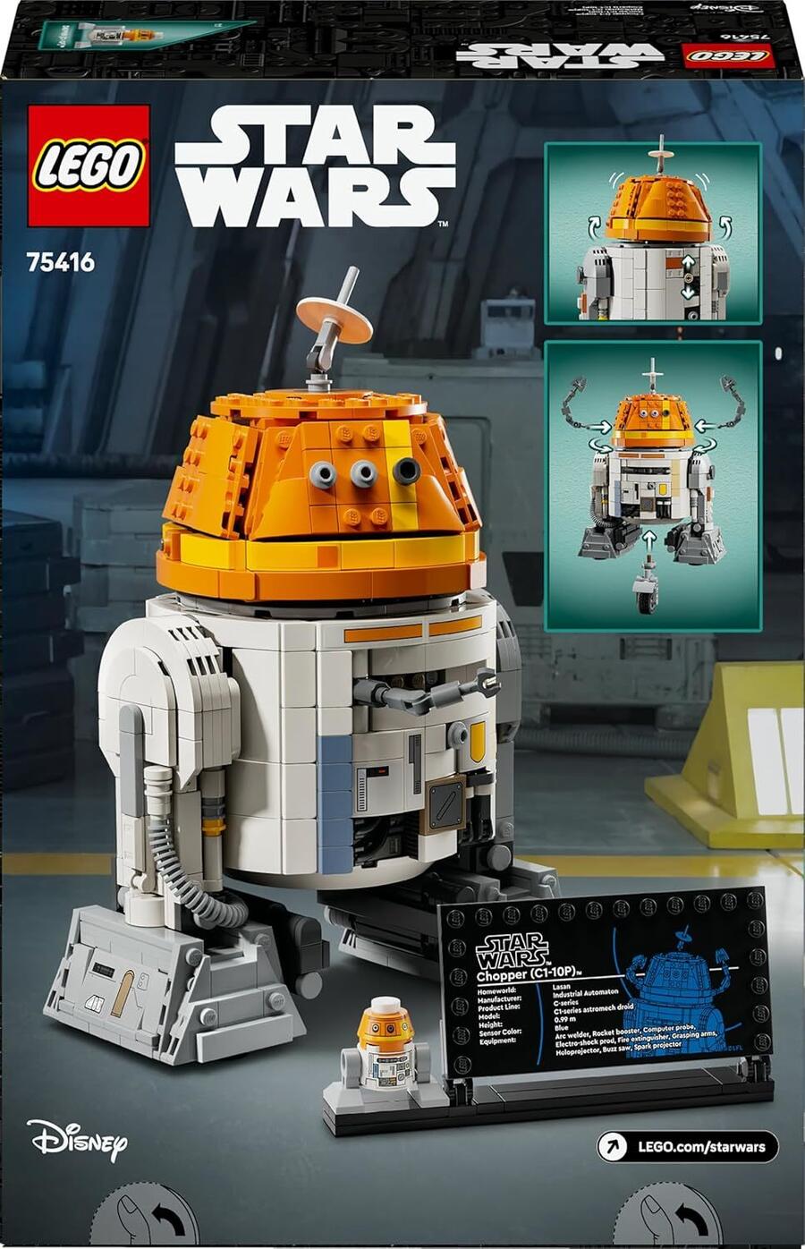 LEGO Star Wars 75416 Droide Astromeccanico Chopper (C1-10P) - Robot Giocattolo da Costruire con Testa Mobile, Braccia e Ruota Centrale Staccabili - Regalo per Bambini e Bambine da 10+ Fan di Ahsoka