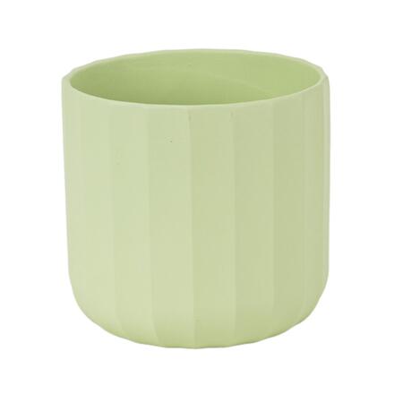 VASO SFACCETTATO D13,5 H12,5 VERDE CHIARO