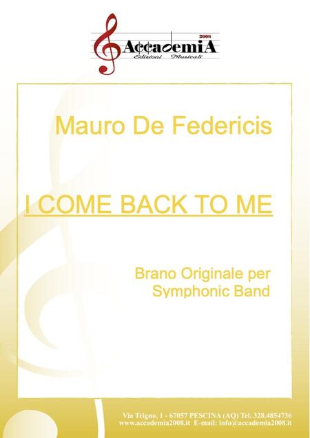 I COME BACK TO ME - Mauro De Federicis