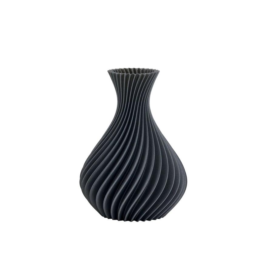 Melaverde - Vaso Spirale Grigio glitter – Altezza 21 cm