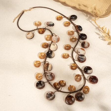 Collana Resina Bohémien Chic Naturale Marmorizzata