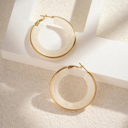 Creoli Resina Dorata Acciaio Inossidabile Eleganza Chic ECRU