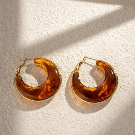 Creoli Resina Marmorizzata Acciaio Inossidabile Eleganza Natura