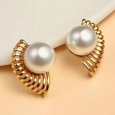Orecchini Perla Imperiale Dorata