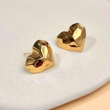 Orecchini a cuore eleganti in acciaio inossidabile GOLD