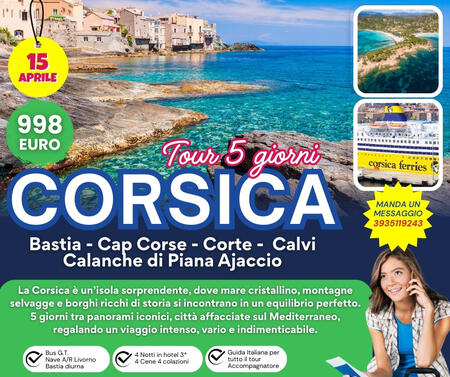 15 APRILE 2026 TOUR CORSICA 5 GIORNI 