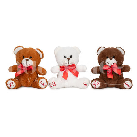 ORSO CON FIOCCO ROSSO H 15 CM