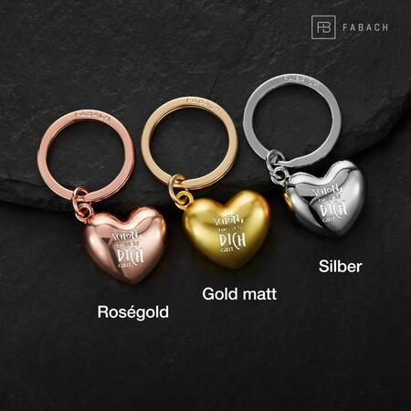 Portachiavi a forma di cuore con incisione «Schön dass es dich gibt» "CHE BELLO CHE ESISTI"