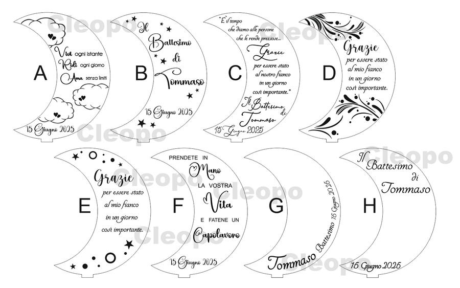 Calendario perpetuo legno 12cm Battesimo