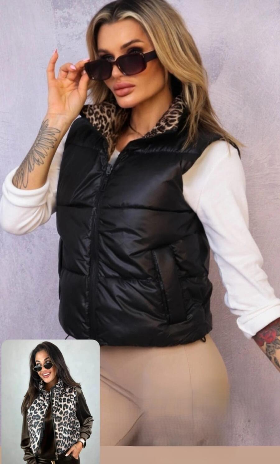 Smanicato double face con maculato e tinta unita vari colori taglie S _ M - L - XL