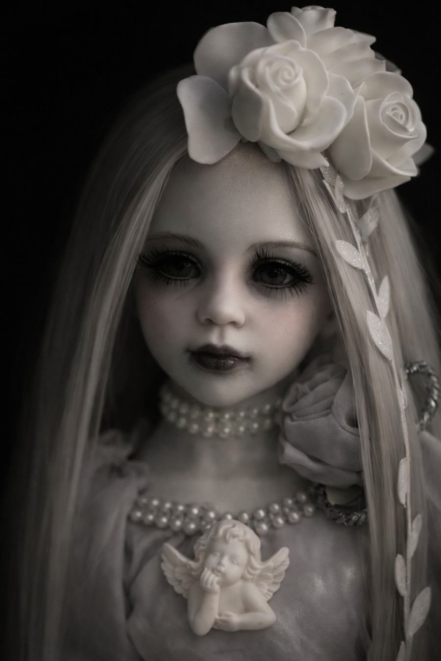 Anghelia Angelo bambola pezzo unico in porcellana 