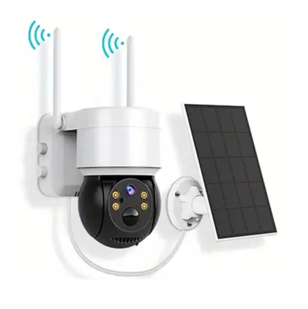 Telecamera e Pannello solare Esterno videosorveglianza PTZ WiFi Senza Fili ICSEE