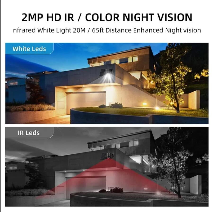 Telecamera e Pannello solare Esterno videosorveglianza PTZ WiFi Senza Fili ICSEE