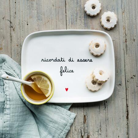 Simply Day - Piatto rettangolare Ricordati di essere felice