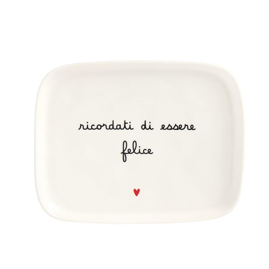Simply Day - Piatto rettangolare Ricordati di essere felice
