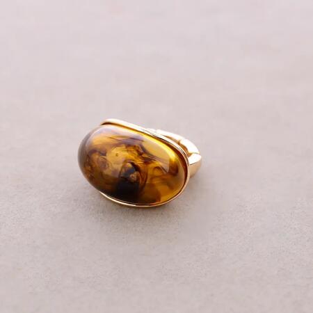 Anello Elastico Forma Metallo Resina MARRONE