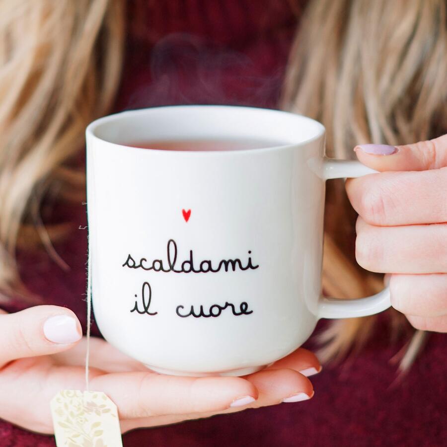 Simply Day - Mug bianca Scaldami il cuore