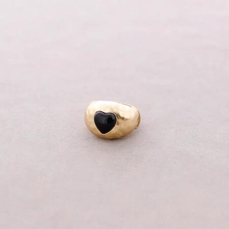 Anello Elastico Metallo Pietra NERA 