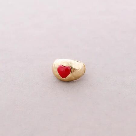 Anello Elastico Metallo Pietra ROSSA