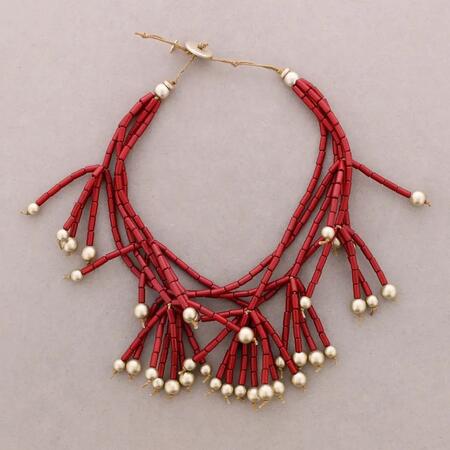 Collana Tubetti Resina Sfere Finitura Metallo