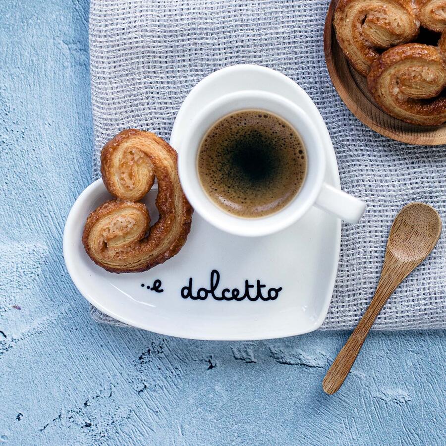 Simply Day - Set 2 Piattini cuore per tazze espresso ..e dolcetto