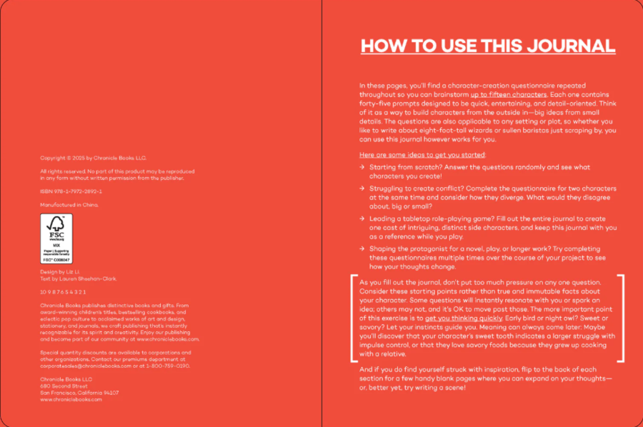 Writer’s Journal for Creating Characters: Quick Prompts for Novelists, Screenwriters, Playwrights, Roleplayers & Storytellers - Suggerimenti rapidi per romanzieri, sceneggiatori, drammaturghi, giocatori di ruolo e narratori