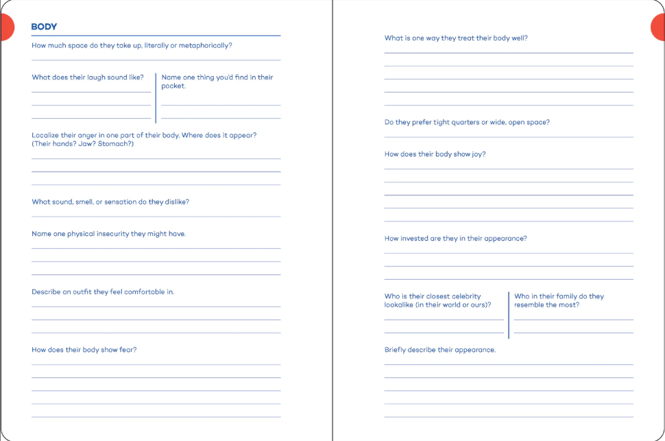 Writer’s Journal for Creating Characters: Quick Prompts for Novelists, Screenwriters, Playwrights, Roleplayers & Storytellers - Suggerimenti rapidi per romanzieri, sceneggiatori, drammaturghi, giocatori di ruolo e narratori