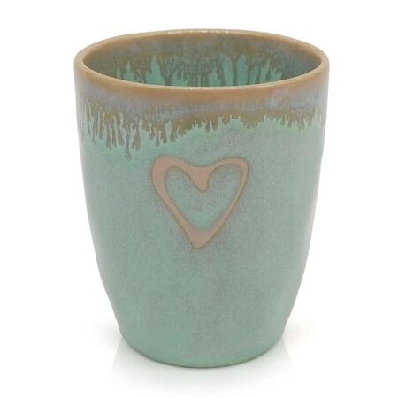 Tazza in gres "CUORE" turchese