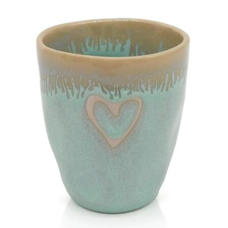 Tazzina da espresso in gres "CUORE" turchese 