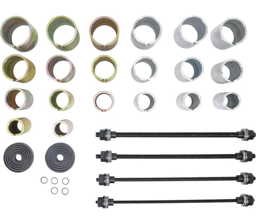 KIT SET 26 PEZZI RIMOZIONE E INSTALLAZIONE CUSCINETTI GUARNIZIONI BOCCOLE AUTO