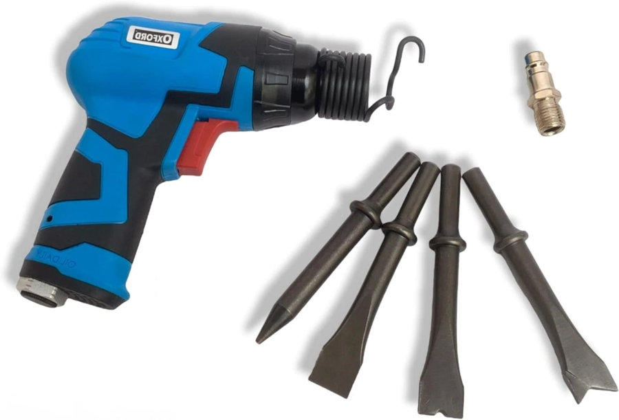 Martello scalpello pneumatico aria compressa 4 punte incluse demolitore leggero 
