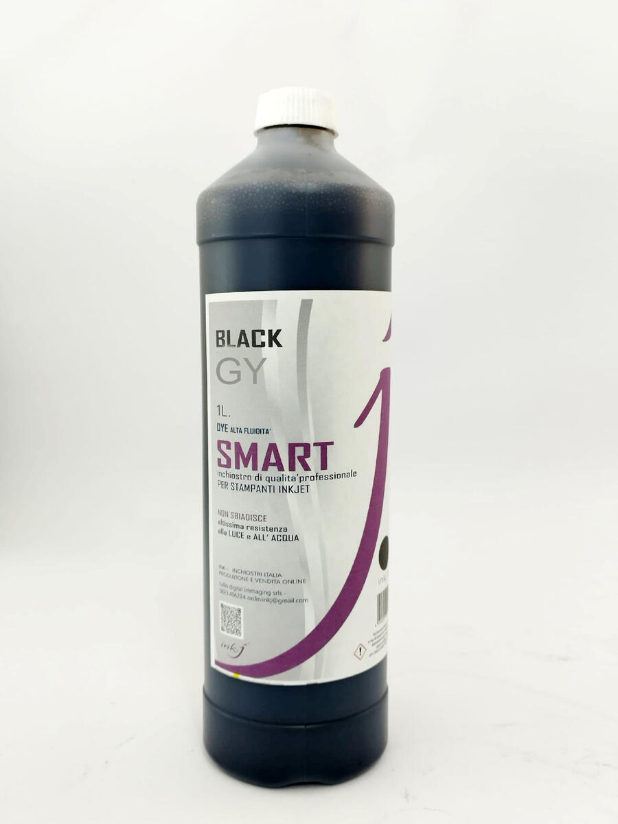 GY SMART GRIGIO DA 1000 ML. INCHIOSTRO DYE INDELEBILE COMPATIBILE PER TUTTA LA SERIE EPSON ECOTANK