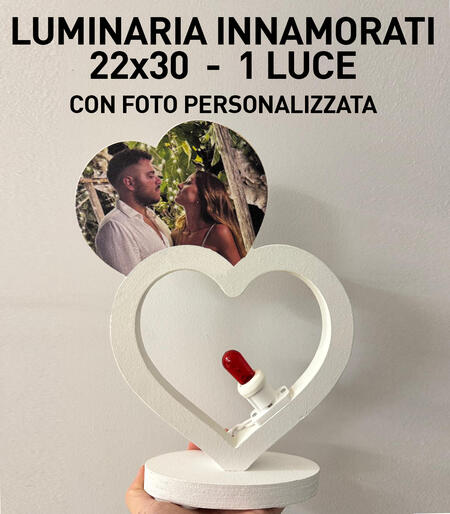 LUMINARIA INNAMORATI CON FOTO 22x30 1 LUCE