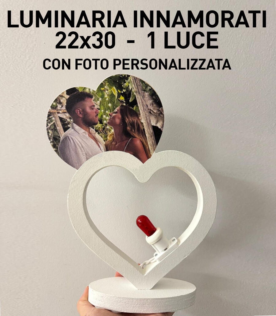 LUMINARIA INNAMORATI CON FOTO 22x30 1 LUCE