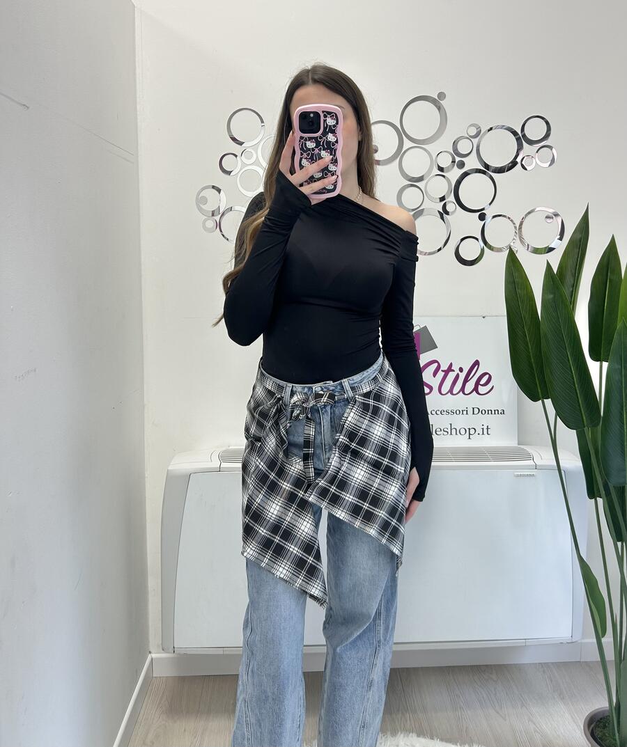 NOVITÀ Jeans baggy chiaro con foulard