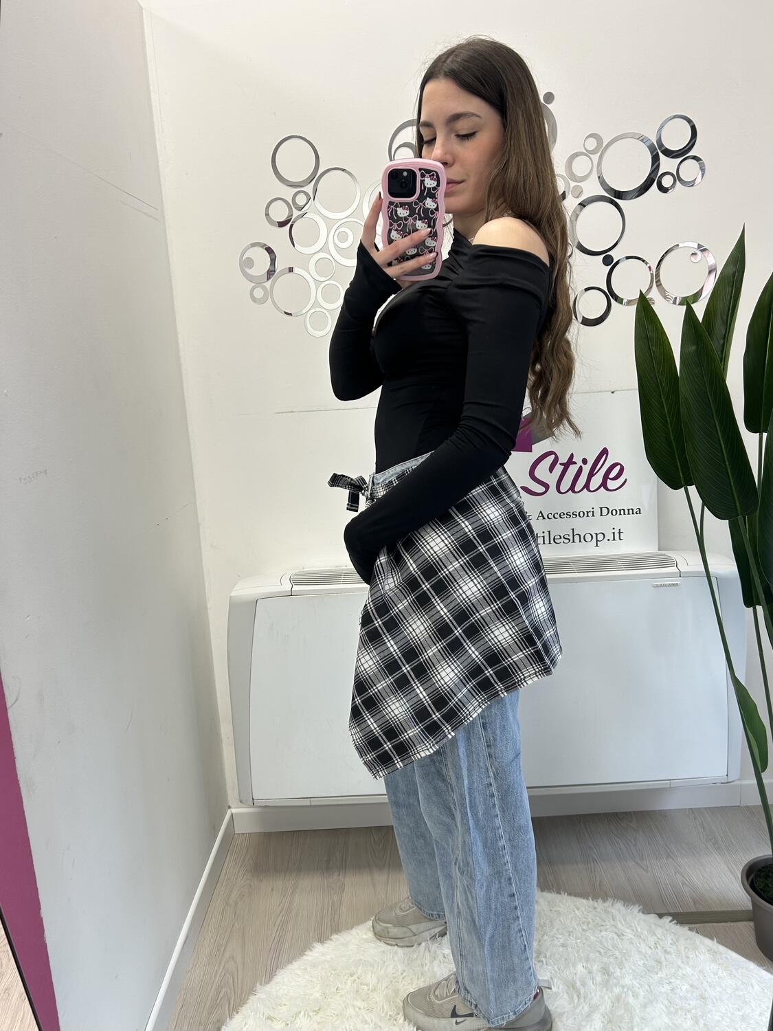 NOVITÀ Jeans baggy chiaro con foulard