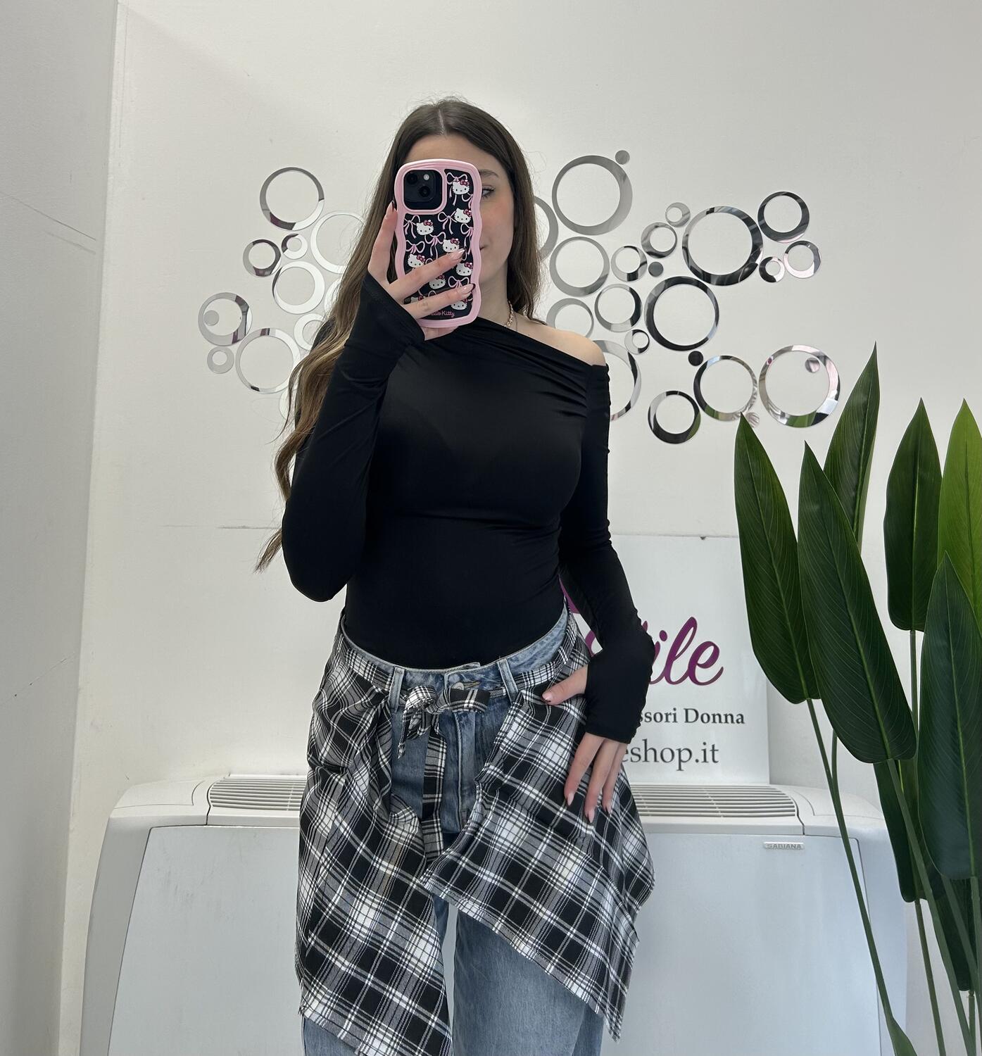 NOVITÀ Jeans baggy chiaro con foulard