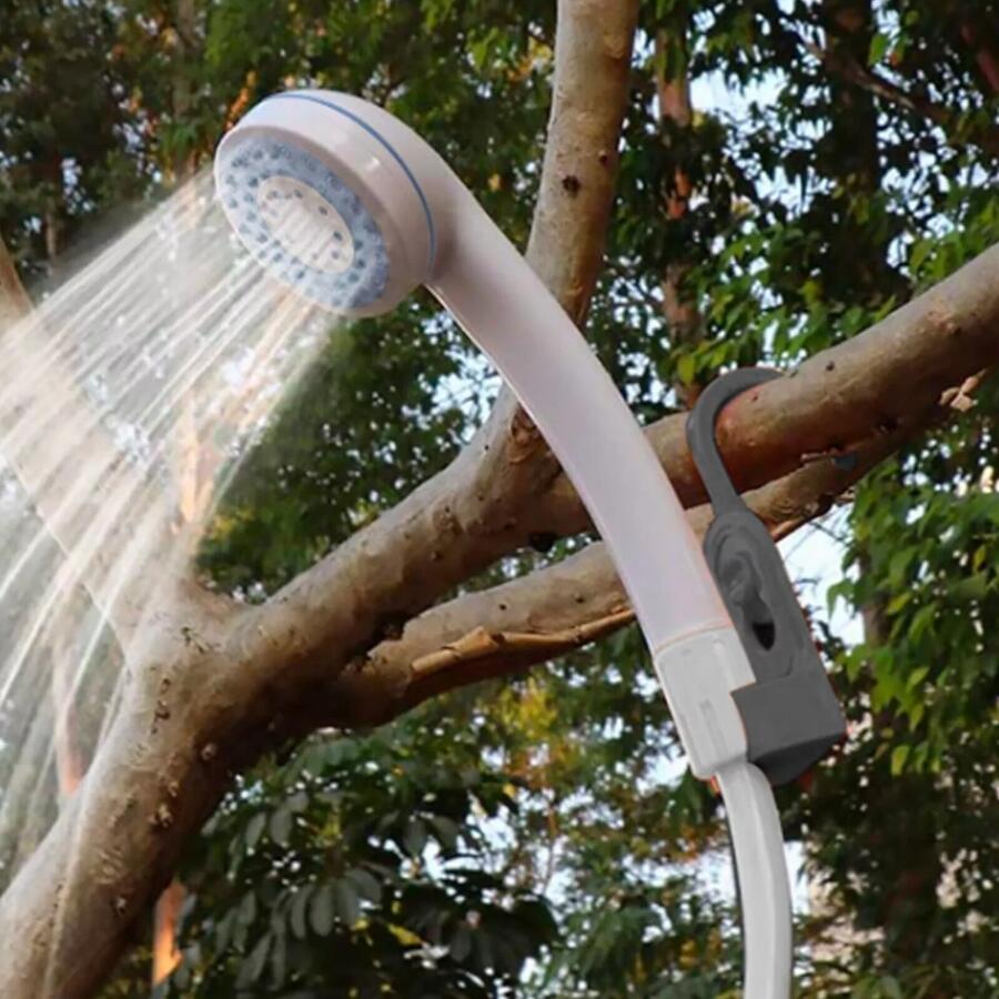 DOCCIA PORTATILE RICARICABILE USB DA CAMPEGGIO GIARDINO SOFFIONE TUBO FLESSIBILE