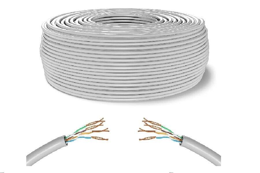 MATASSA CAVO DI RETE UTP BIANCO LAN ETHERNET INTERNET ADSL 100 MT METRI CAT 6