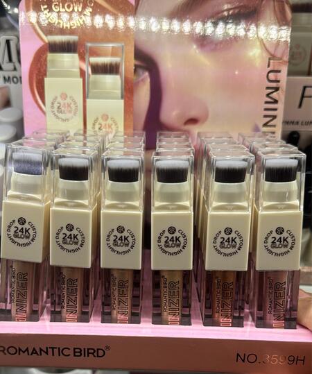 ROMANTIC BIRD LUMINIZER 24K GLOW CON PENNELLINO (Conf. da 24 pezzi)