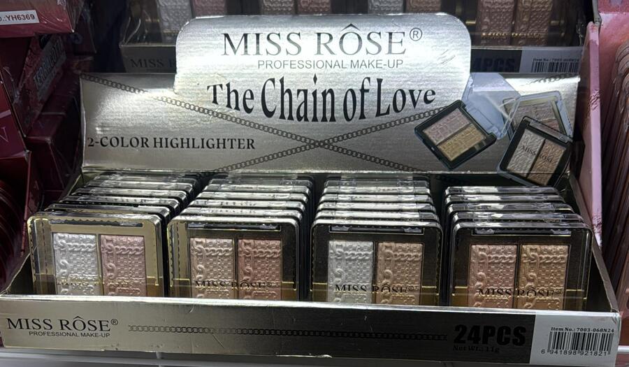 MISS ROSE THE CHAIN OF LOVE 2 COLOR HIGHLIGHTER (Conf. da 24 pezzi)