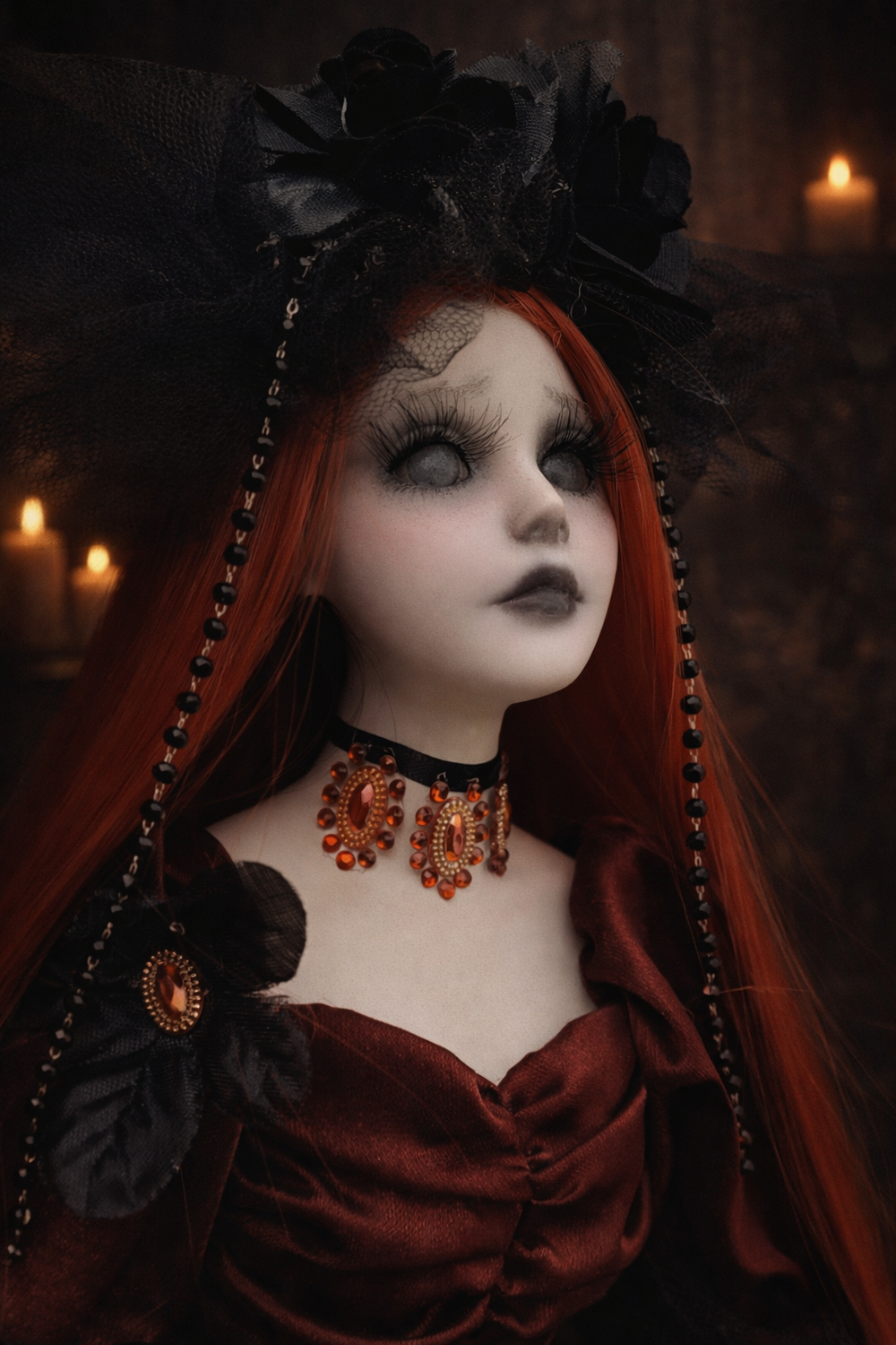 Asmonea Fiamma bambola in porcellana Gotica